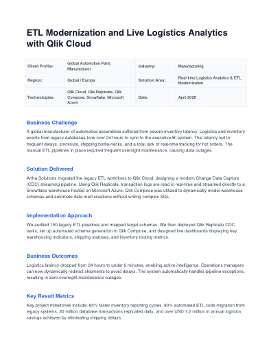 Real-Time Logistics Analytics and ETL Modernization