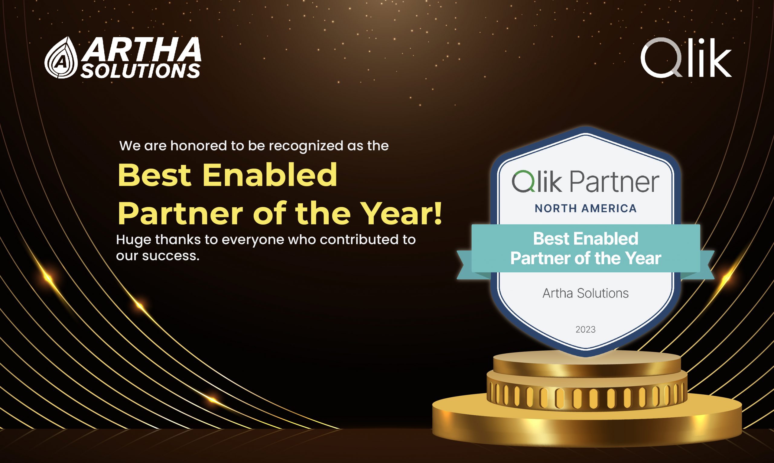 Artha Solutions Recognized as Best Enabled Partner of the Year by Qlik