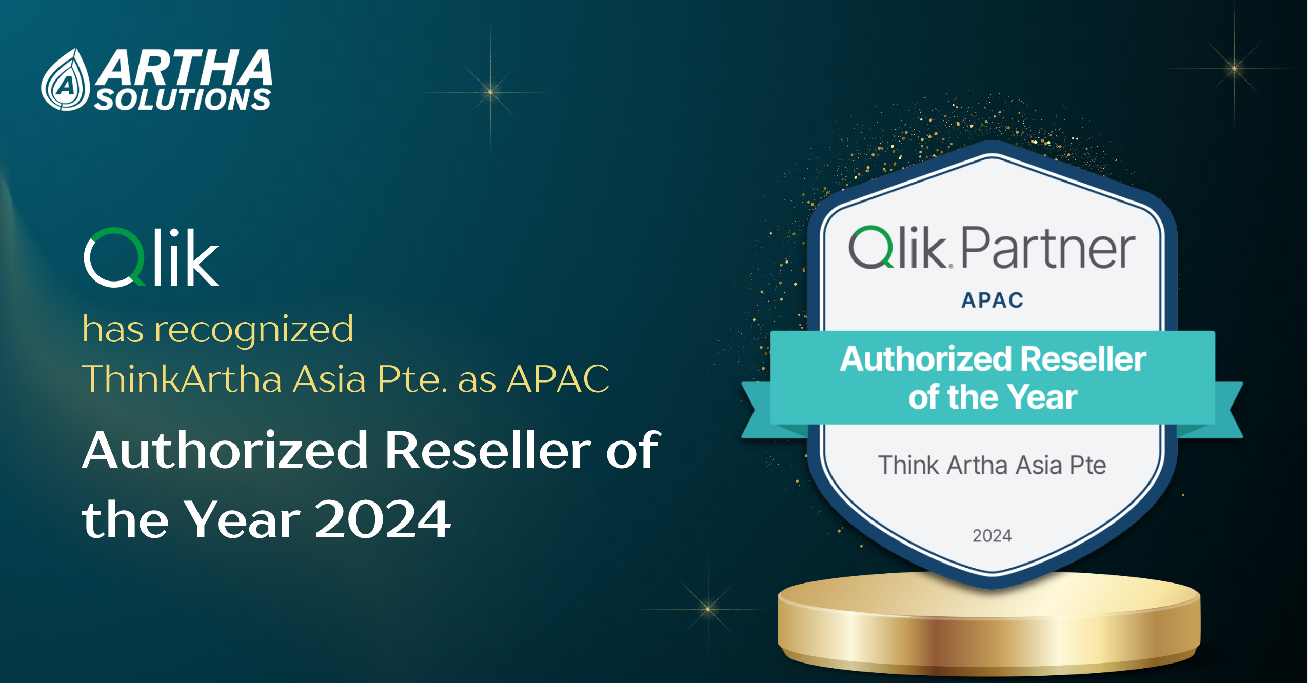 Think Artha Asia Pte Recognized as Qlik’s APAC Authorized Reseller of the Year 2024 Think Artha Asia Pte Recognized as Qlik’s APAC Authorized Reseller of the Year 2024
