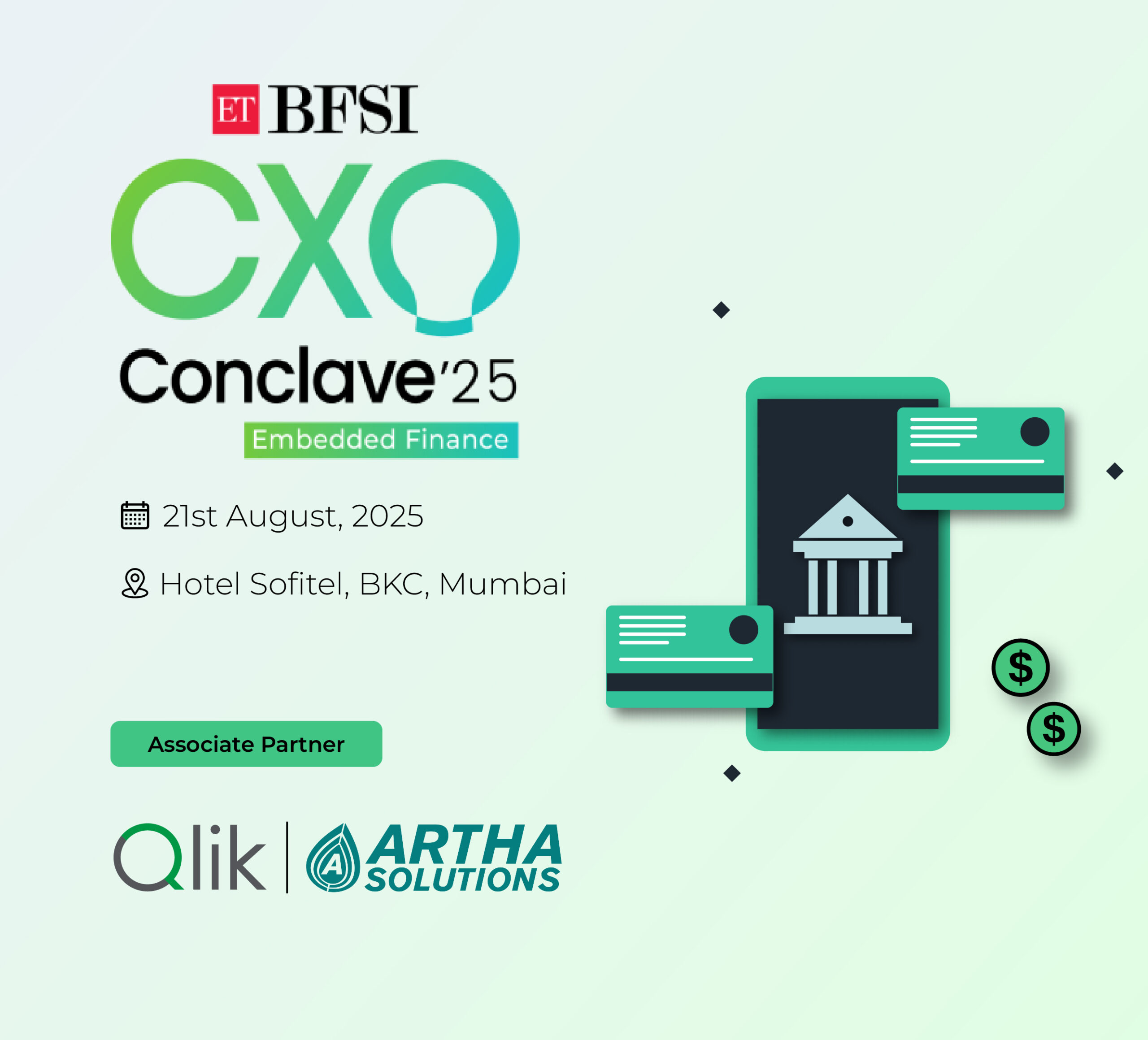 Artha Solutions & Qlik as Associate Partners for ET BFSI CXO Conclave 2025, Mumbai